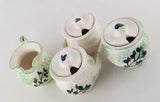 Blueberry Sugar Bowl, Creamer & Jam and Jelly - Earthenware
