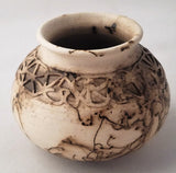 Horsehair Vase w/carve inlay 3"h x 5"w