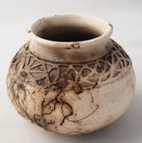 Horsehair Vase w/carve inlay 3"h x 5"w
