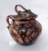Fancy Vase w/Fancy Lid - Spanish Moss  6"h x 5 1/2"w