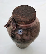 Spanish Moss Vase w/burnt cork lid 11 1/2